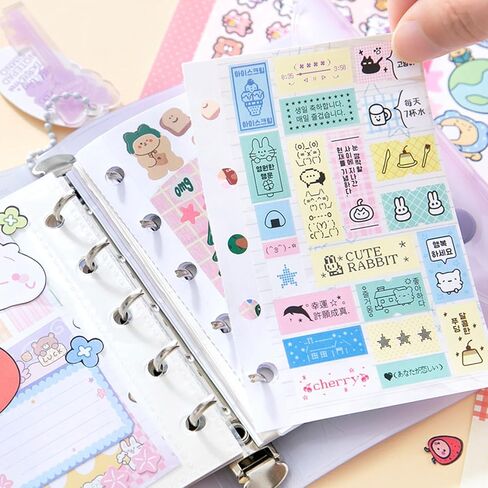 Japanese Manga Style Sticker Book with 30 Sheets of Glitter Sand, Matte Film and Writable Note Stickers for DIY Scrapbooking Journaling(Little Wish) in Saudi Arabia