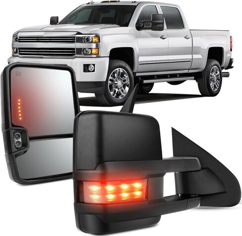 OCPTY Tow Towing Mirrors Manual Telescoping Side Door Mirror for 1999-2007 Silverado Sierra (07 Classic Models), 2000-2006 Suburban Tahoe Yukon XL Yukon Pair Set Black View Mirror in Kuwait