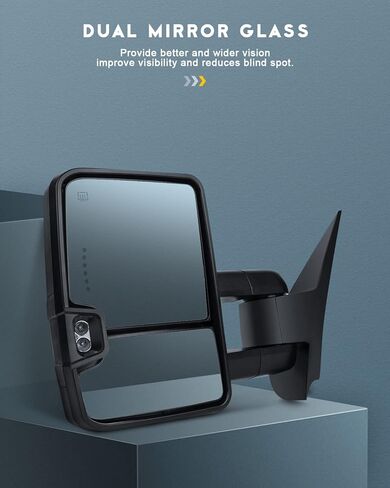 OCPTY Tow Towing Mirrors Manual Telescoping Side Door Mirror for 1999-2007 Silverado Sierra (07 Classic Models), 2000-2006 Suburban Tahoe Yukon XL Yukon Pair Set Black View Mirror in Kuwait