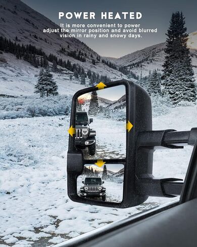 OCPTY Tow Towing Mirrors Manual Telescoping Side Door Mirror for 1999-2007 Silverado Sierra (07 Classic Models), 2000-2006 Suburban Tahoe Yukon XL Yukon Pair Set Black View Mirror in Kuwait