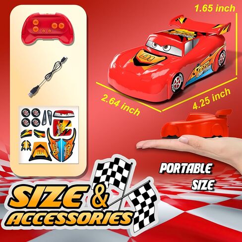 MIXSHAKE Remote Control Racing Toy for Kids, Red Cartoon Movie Car Design, Wall Climbing RC Cars, High-Speed MINI Toy Vehicle Gift for Boys Age 3 4 5 6, Christmas and Birthday Gifts in Saudi Arabia