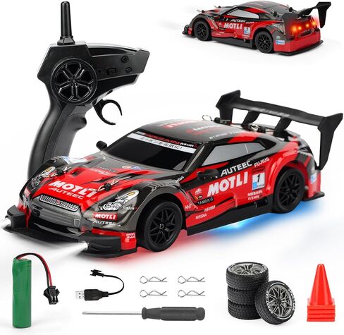 RC Drift Car, 1:24 Scale Remote Control Drift Cars, 2.4GHz 4WD Drifting Cars, 30km/h High-Speed RC Race Car Vehicle, Racing Sport Toy Ideal Gift for Boys Girls Kids（Red） in Kuwait