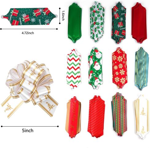12 Large Christmas Pull Bows, 5 Inch Wide Ribbons for Presents, Gift Basket & Box Bows, Christmas Gift Wrapping Ribbons in Saudi Arabia