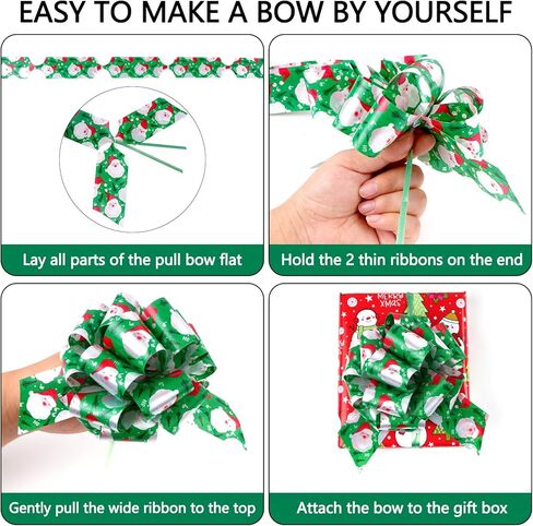 12 Large Christmas Pull Bows, 5 Inch Wide Ribbons for Presents, Gift Basket & Box Bows, Christmas Gift Wrapping Ribbons in Saudi Arabia