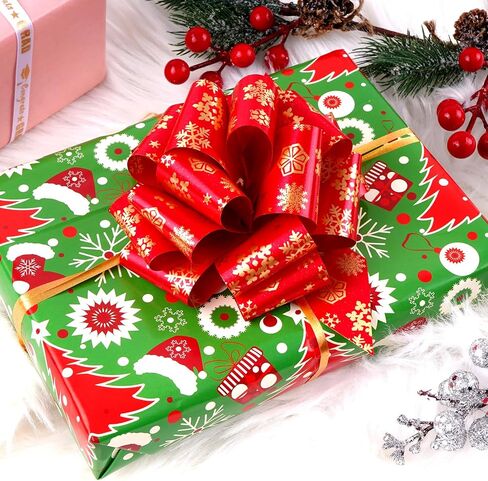 12 Large Christmas Pull Bows, 5 Inch Wide Ribbons for Presents, Gift Basket & Box Bows, Christmas Gift Wrapping Ribbons in Saudi Arabia