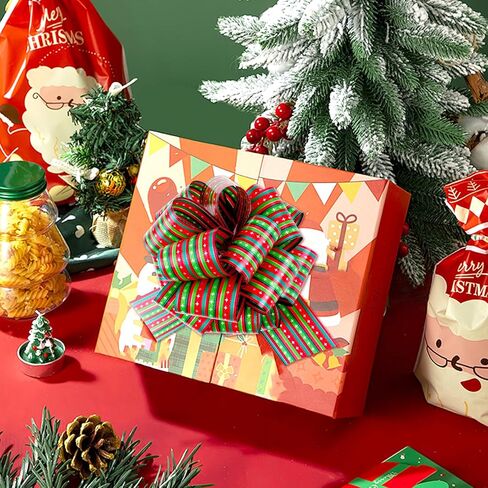 12 Large Christmas Pull Bows, 5 Inch Wide Ribbons for Presents, Gift Basket & Box Bows, Christmas Gift Wrapping Ribbons in Saudi Arabia