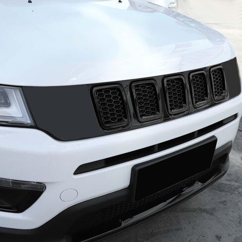 Jimen متوافق مع Jeep Compass 2017-2020، 7 قطع من الشبكة الشبكية غطاء الشواية (أسود) in Kuwait