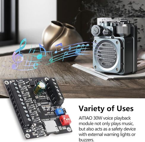2PCS 20W Voice Playback Module MP3 Music Player DC 6-35V 12V/24V Sound Board USB Downloadable Music Player 24-bit DAC Output MP3 WAV Support TF Card 32GB for Broadcast Device in Saudi Arabia