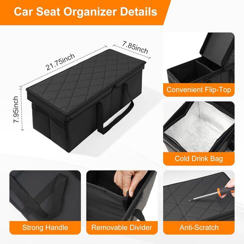 Car Seat Organizer for Kia Sorento 2026 2025 2024-2021 w/Built-In Cooler Bag, Car Second Console Organizer w/Non-Slip Strips, Foldable Backseat Organize for Dog Toys Kids Snacks Travel Storage Box in Saudi Arabia