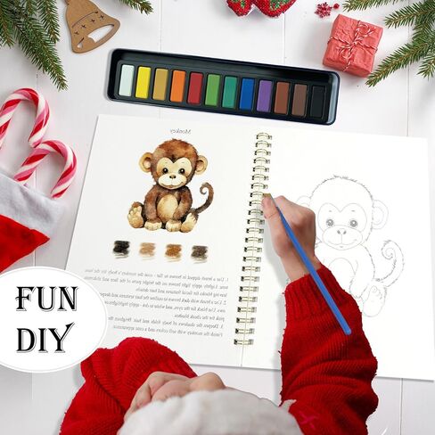 مصنف الألوان المائية للمبتدئين مع 12 لونًا - كتاب ألوان مائية وهدية فنية للمبتدئين والكبار (الشتاء) in Kuwait