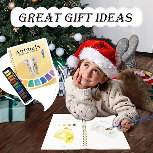 مصنف الألوان المائية للمبتدئين مع 12 لونًا - كتاب ألوان مائية وهدية فنية للمبتدئين والكبار (الشتاء) in Kuwait