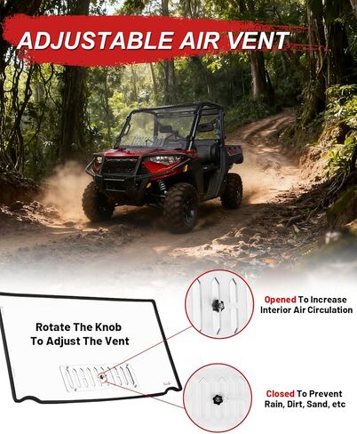Ranger 1000 Windshield, StarknightMT Ranger Front Full Windshield Compatible with Polaris Ranger XP 1000 2017-2024, Ranger Crew XP 1000/ Diesel 2014-2024 in Saudi Arabia