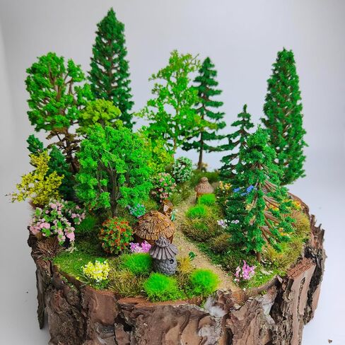 140 Pcs Static Grass Tufts & Miniature Flower Clusters - Artificial Grass Terrain Scenery Kit for Model Train Railway, Military Sand Table, DIY Diorama Landscape in Saudi Arabia