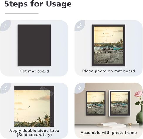 Golden State Art 11x14 Inch Backing Board - 24 Pack Black Uncut Mat Board for Picture Frames, Artwork, Photos, Posters, Certificates, Prints in Saudi Arabia