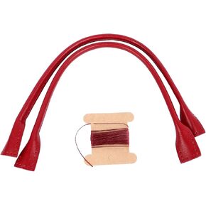 زوج واحد من مقابض الحقائب الجلدية المصنوعة يدويًا، مادة جلد البقر لحقيبة اليد والحقيبة واستبدال حقيبة الكتف، متينة وأنيقة، سهلة التركيب بتصميم على شكل الأذن (BD003 أحمر) in Kuwait