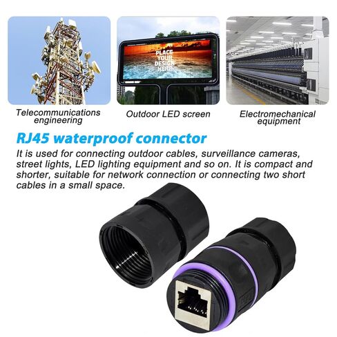 مقرنة Y.D.F RJ45، مقرنة الشبكة، موصلات إيثرنت، مقرنة مدمجة في الخط لموصل موسع كابل إيثرنت Cat7/Cat6/Cat5e/Cat5 - أنثى إلى أنثى (أسود-5 عبوات) in Kuwait