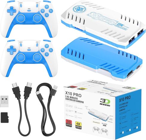 X10 PRO Retro Game Stick with 50000+ Games, 4K HDMI HD Plug and Play Game Stick with 2 Controllers, Support 50+ Simulators, 2 Player Battle (Style 2) in Kuwait