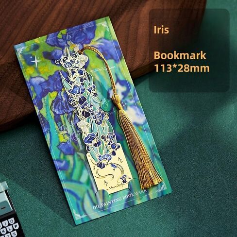Metal Bookmarks with Tassel, Golden Hollow Bookmark Van Gogh Monet Oil Painting Theme Book Mark Bookmarks for Book Lovers Writers Readers for Women Adults in Saudi Arabia