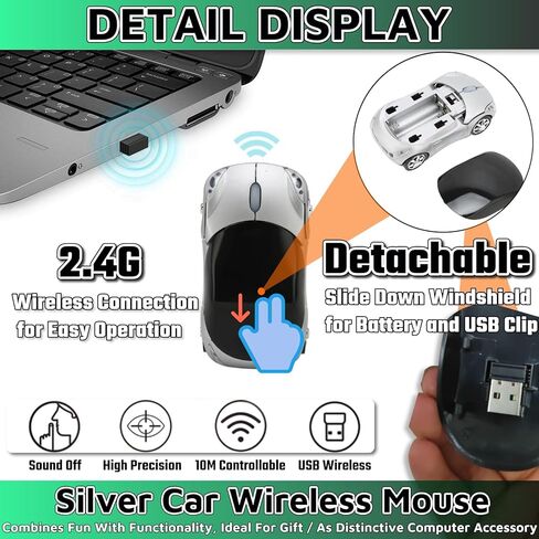 Pink Wireless Mouse，2.4G Wireless Car Mouse with USB Reciver 1600DPI Optical Mouse Cute Wireless Mouse for PC Computer Laptop Tablet for Win XP/Vista/Win7/ME/2000/for Mac OS(Cute Car Mouse) in Saudi Arabia