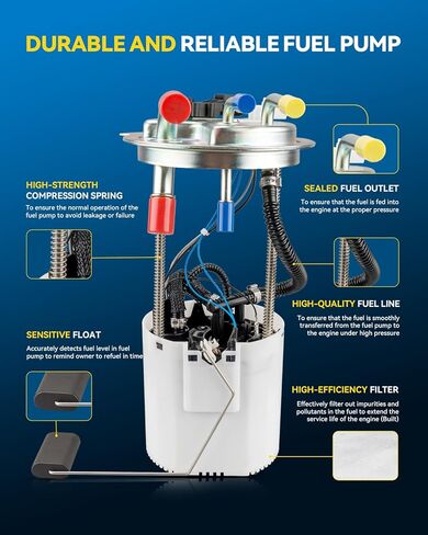 Fuel Pump Electric Assembly PHILTOP FG1427 Fit for Ram 1500 2008-2008 V6 3.7L V8 5.7L V8 4.7L, SP7023M, SP7061M, P76765M, E7237M, SP7241M, SP7242M FG0473 E7259M, Electric Fuel Pump Module Assembly Kit in Saudi Arabia