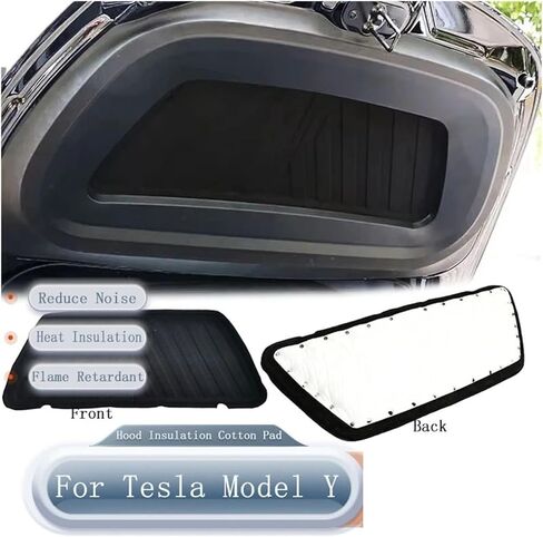Front Engine Hood Insulation Cotton Pad Double-Layer Front Trunk Lid Mat Cover Dustproof And Soundproof, Compatible For Tesla Model Y in Saudi Arabia