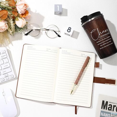 Pickmesh 3 Pcs Christmas Gifts for Men Chaos Coordinator Appreciation 17 oz Coffee Tumbler A5 Leather Journal with Ballpoint Pen for Manager Employee Nurse Assistant‌ Teacher(Black) in Saudi Arabia