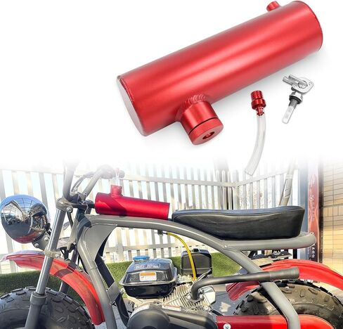 أسطوانة غاز خزان غاز من الألومنيوم لدراجة Go Kart مقاس 10 بوصات لرياضات كولمان Powersports لـ Predator 212cc 196cc/6.5HP CT200U BT200X CT200u-ex أسود/أحمر (أحمر) in Kuwait