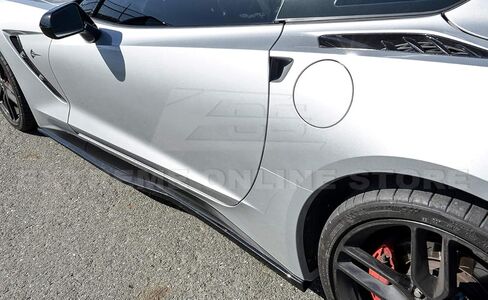 Replacement for 2014-2019 Chevrolet Corvette C7 | Z06 Performance Style ABS Plastic Painted Carbon Flash Metallic Stage 2 Front Bumper Lower Lip Splitter & Side Skirts Panel in Saudi Arabia