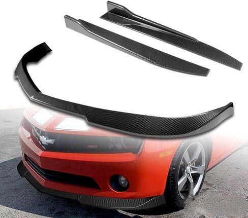 5pcs Combo Front Bumper Body Kit Lip + Side Skirt Extensions Diffuser Compatible with 2010-2013 Chevy Camaro V6 Model Only (Painted White) in Saudi Arabia