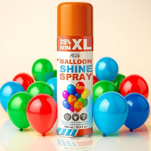 Balloon Shine Spray (16.9 fl oz), High Gloss Finish for Latex Balloons, Instant & Long-Lasting Shine for Party, Weddings & Events, Indoor & Outdoor Use, para Globos, Odorless, No Towels/Gloves Needed 1 Pack in Kuwait