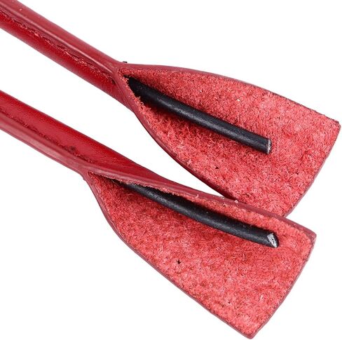 زوج واحد من مقابض الحقائب الجلدية المصنوعة يدويًا، مادة جلد البقر لحقيبة اليد والحقيبة واستبدال حقيبة الكتف، متينة وأنيقة، سهلة التركيب بتصميم على شكل الأذن (BD003 أحمر) in Kuwait