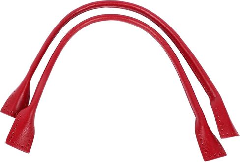 زوج واحد من مقابض الحقائب الجلدية المصنوعة يدويًا، مادة جلد البقر لحقيبة اليد والحقيبة واستبدال حقيبة الكتف، متينة وأنيقة، سهلة التركيب بتصميم على شكل الأذن (BD003 أحمر) in Kuwait