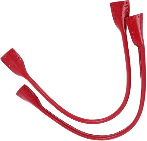 زوج واحد من مقابض الحقائب الجلدية المصنوعة يدويًا، مادة جلد البقر لحقيبة اليد والحقيبة واستبدال حقيبة الكتف، متينة وأنيقة، سهلة التركيب بتصميم على شكل الأذن (BD003 أحمر) in Kuwait