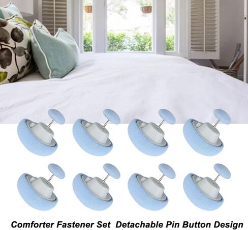16 Pcs Heart Shaped Quilt Clips with Removable Comforter Fasteners for Duvet, Blanket Bedding Holder Pins, Easy to Use, Secure Bedding Fixation, Wide Fabric Application, Comes wit (Blue) in Kuwait