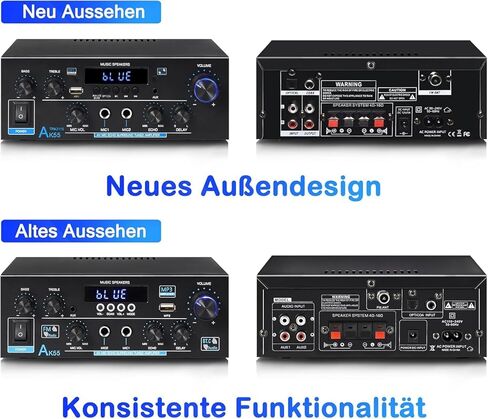 AK-55 Bluetooth 5.0 Amplifier HiFi Stereo Integrated Home Audio 2 Channel Mini Receiver for Bookshelf Speakers Supports with Bass Treble Control, Remote Control,FM Antenna (AK55) in Saudi Arabia