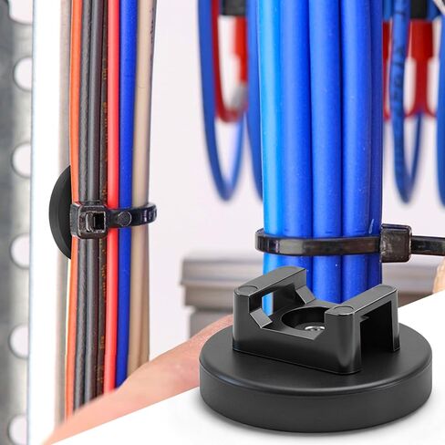 20Pcs Magnetic Cable Zip Tie Base, Multipurpose Cable Ties Mount Wire Clips Management Base,Heavy Duty Wire Cable Holder Supplies for Electrical Cable Wire Organization(Vertical Tension 3.5kg) in Saudi Arabia