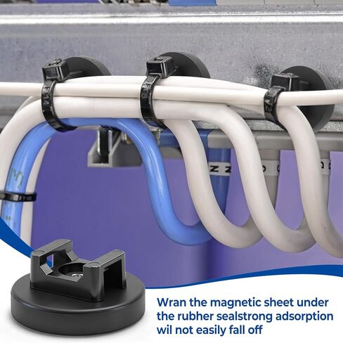 20Pcs Magnetic Cable Zip Tie Base, Multipurpose Cable Ties Mount Wire Clips Management Base,Heavy Duty Wire Cable Holder Supplies for Electrical Cable Wire Organization(Vertical Tension 3.5kg) in Saudi Arabia