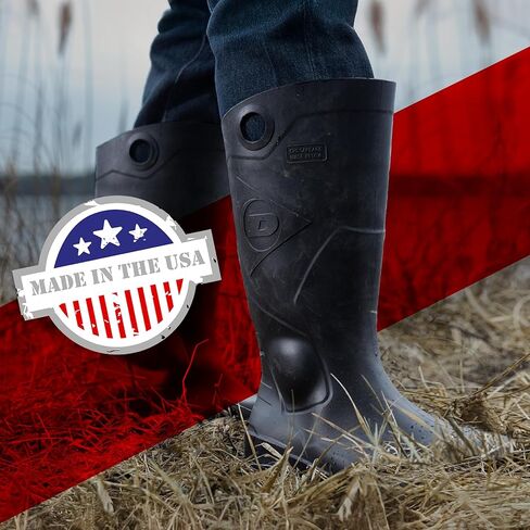 DUNLOP 8677608 Chesapeake Boots with Safety Steel Toe, 100% Waterproof PVC, Lightweight and Durable Protective Footwear, Size 8 in Kuwait