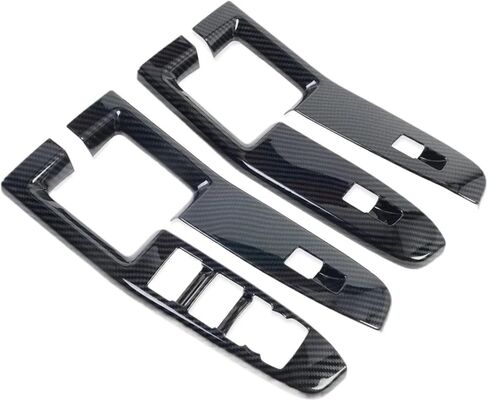 Car Inside Door Window Lift Switch Button Panel Cover Trim Interior Accessories Compatible With Ford Kuga Escape 2020-2022 2023 2024(Stainless Carbon) in Saudi Arabia