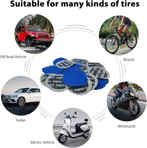 80 PCS Tire Repair Patch, 58mm Round Tubeless Patches Rubber Tyre Puncture Repair Kit, Fast Repair Heavy Duty Cold Patches for Car Truck Bike Motorcycle, Car Accessories in Saudi Arabia