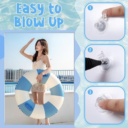 Inflatable Pool Floats for Adults- 2 Pack Striped Floaties Pool Tubes Swim Rings with Handles Inflatable Pool Float for Swimming Pool Party Lake Beach Adults in Saudi Arabia