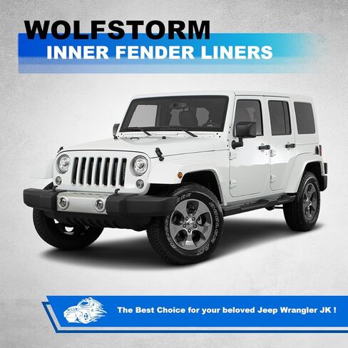 WOLFSTORM Front and Rear Inner Fender Liners Fit For 2007-2018 Jeep Wrangler JK/JKU in Saudi Arabia