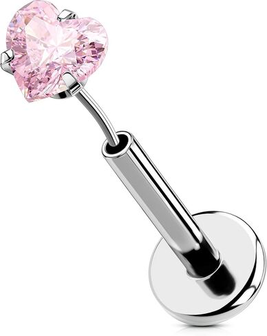 OUFER Lip Rings, G23 Solid Titanium Lip Piercing Jewelry, Opal Internally Threaded Labret Piercing Jewelry, Tragus Helix Cartilage Earrings For Women Men in Saudi Arabia