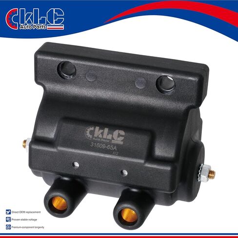 ملف إشعال KLC 12 فولت 5 أوم 31609-65A لـ Harley Davidson Sportster 1000 900 Super 1200 Electra Glide Fat Boy Low Rider Dyna FXR Heritage Low Glide Road Glide Road King Softail Tour Glide Wide Glide in Kuwait