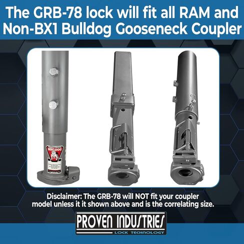Proven Industries Model GRB-78 Trailer Lock, Fits Ram or Bulldog Gooseneck Trailer Couplers, Made in The USA, (Blue) in Saudi Arabia