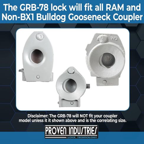 Proven Industries Model GRB-78 Trailer Lock, Fits Ram or Bulldog Gooseneck Trailer Couplers, Made in The USA, (Blue) in Saudi Arabia