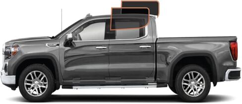 DIY-MotoShield Pro Premium Professional 2mil طبقة تظليل النوافذ السيراميكية مسبقة القطع لسيارة 2014-2018 GMC Sierra 1500 Crew Cab - (السائق الأمامي/الراكب 25%) in Kuwait