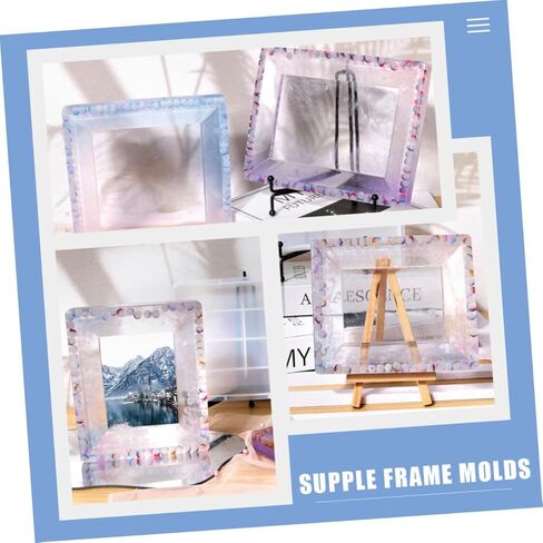 STOBOK 3pcs Picture Frame Silicone Mold for Crafting Design for Epoxy and More Smooth Silicone for Creative Projects in Saudi Arabia