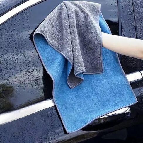Microfiber Car Wash Towel Super Absorbency Cleaning Cloth Double-Sided Premium Thickened Soft Towel Auto Care Detail Tool (Medium) in Saudi Arabia