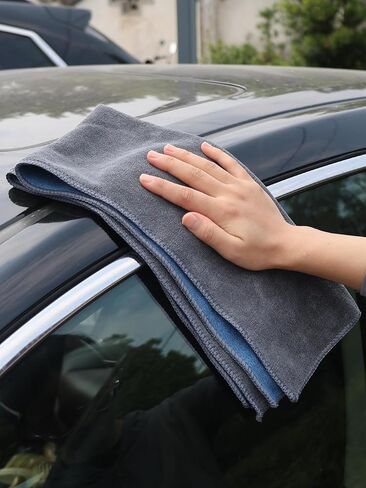 Microfiber Car Wash Towel Super Absorbency Cleaning Cloth Double-Sided Premium Thickened Soft Towel Auto Care Detail Tool (Medium) in Saudi Arabia